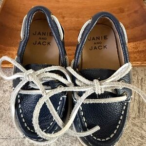 Janie and Jack Dark Blue Kids Moccasins